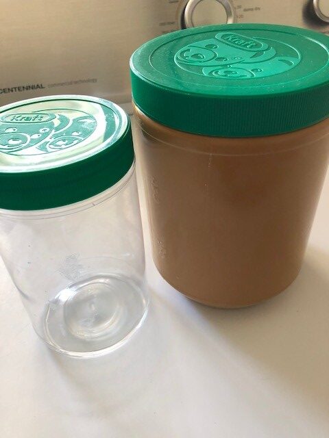 peanut butter jars one empty one full