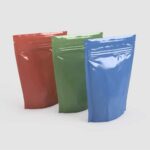 three plastic stand-up pouches with zipper lock